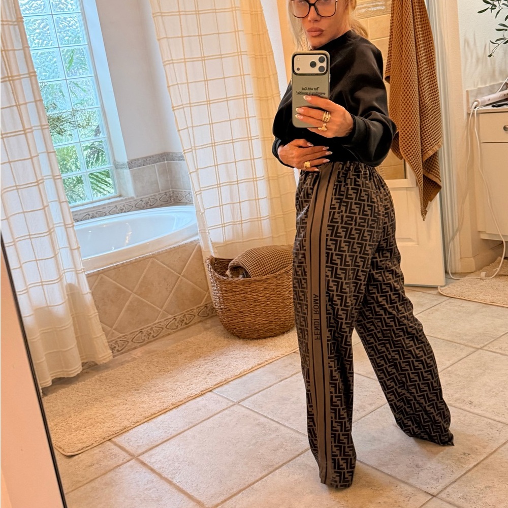 Fendi Black and brown Logo Track Pants - Picture 5 of 7
